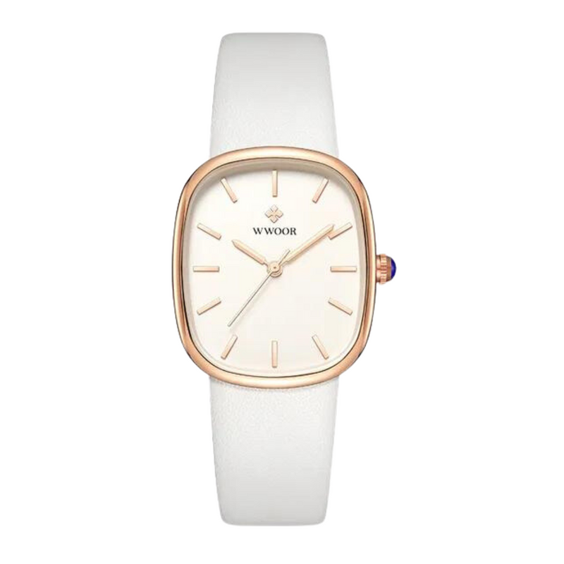Relógio Feminino Pulseira Em Couro Minimalista Elegante