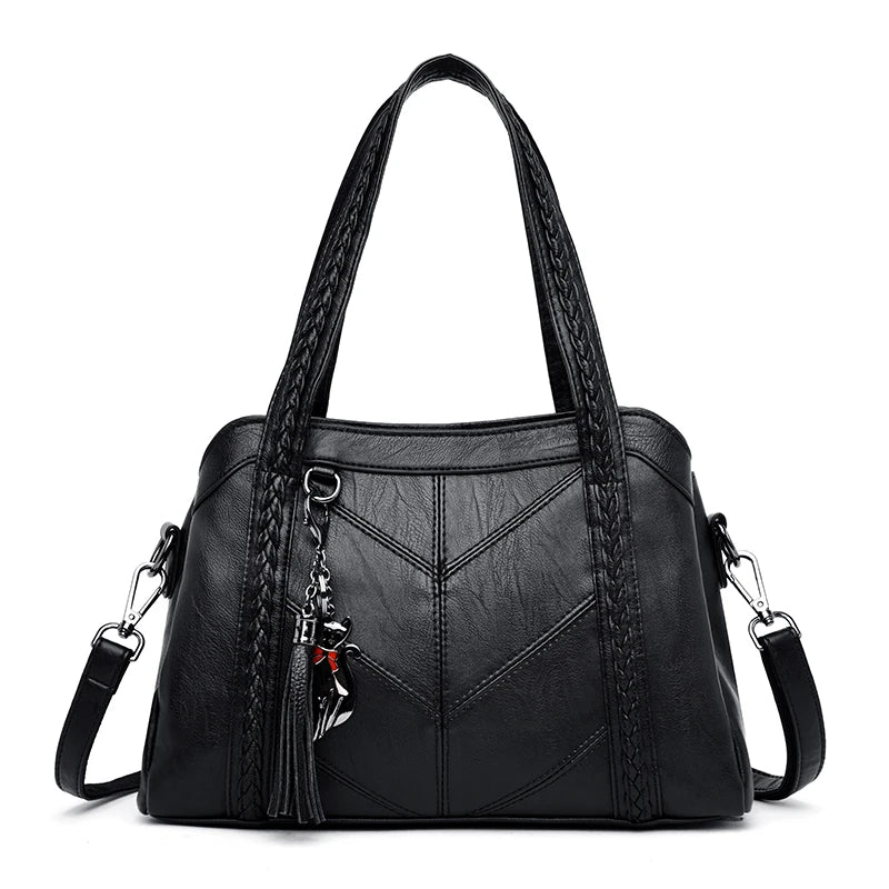 Bolsa de Grife Feminina Amélie Tassel – Em Couro, Design Clássico, Compartimentos Internos e Alça Versátil Crossbody