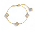 Pulseira Feminina Trevo de Luz – Clássica em Prata 925 com Pedra Moissanite